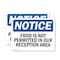Signmission Food Is Not Permitted In Our Reception Area, 7 in W x Rectangle, Vinyl Decal OS-2PACK-NS-D-57-L-12822 - alternate 1